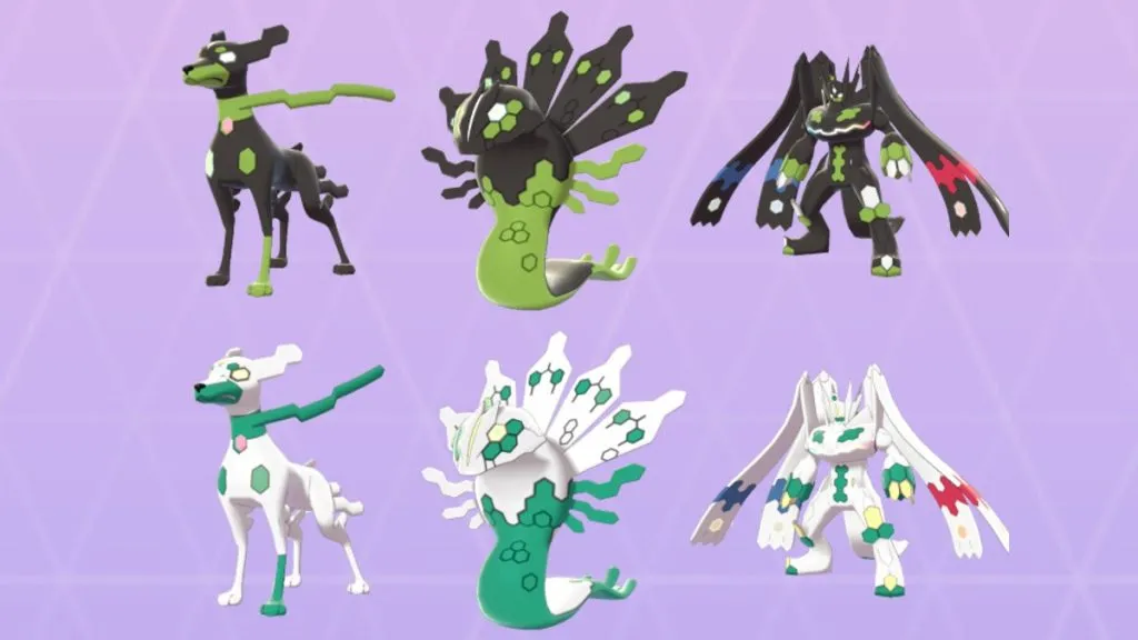 Normal and Shiny Zygarde Forms Pokemon GO