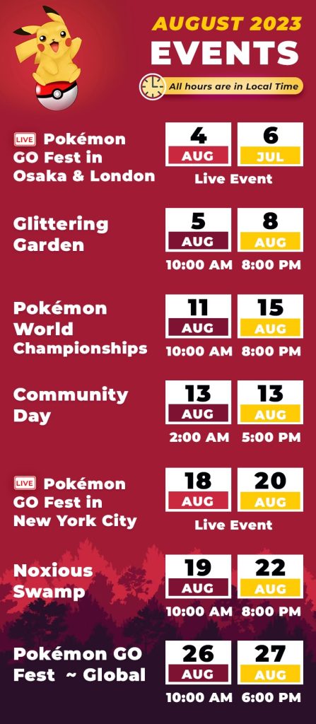 Pokemon GO Events List August 2023