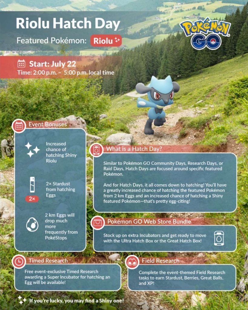 Pokemon GO Riolu Hatch Day Info