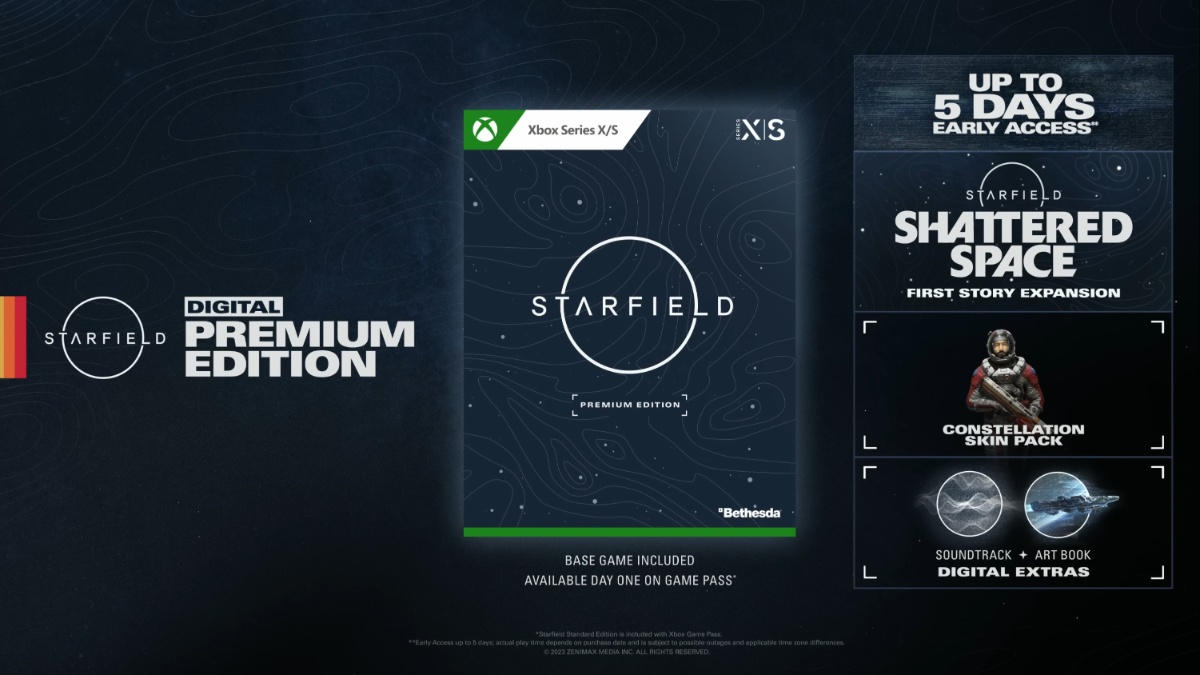 Starfield Digital Premium Edition features and Shattered Space Story Expansion DLC