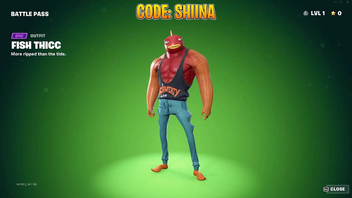 The Fish Thicc Fortnite Chapter 4 Season 4 Battle Pass skin