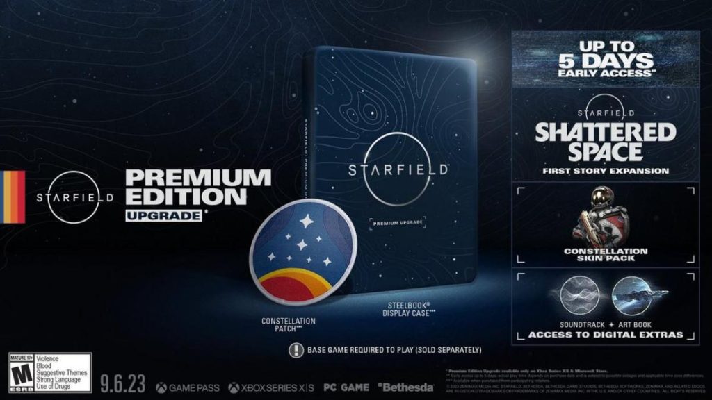 The Starfield Premium Upgrade Edition with the Steelbook