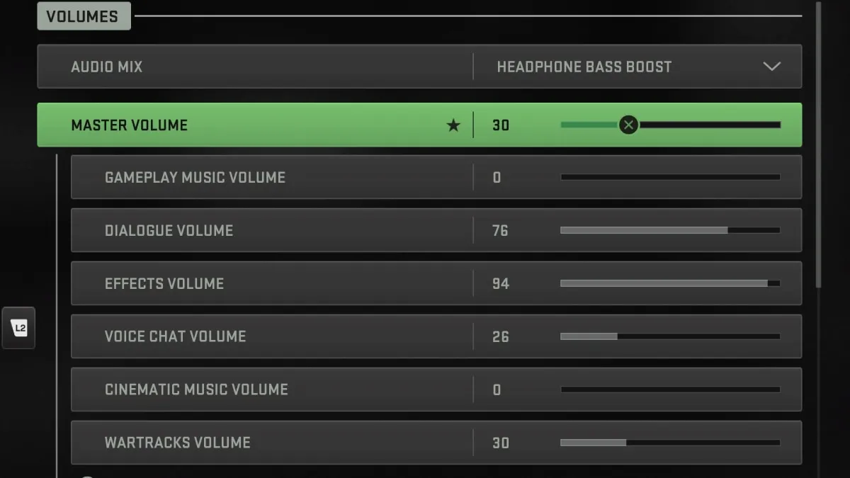 best audio volumes settings for warzone