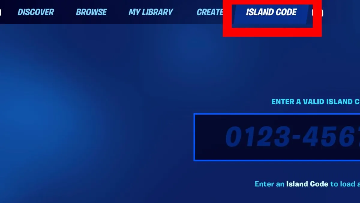 Fortnite Island code tab location