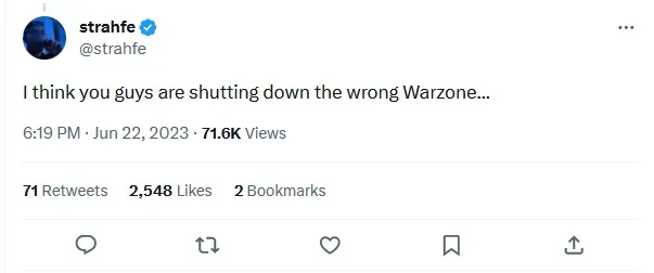 strahfe on Warzone 1 Shutdown