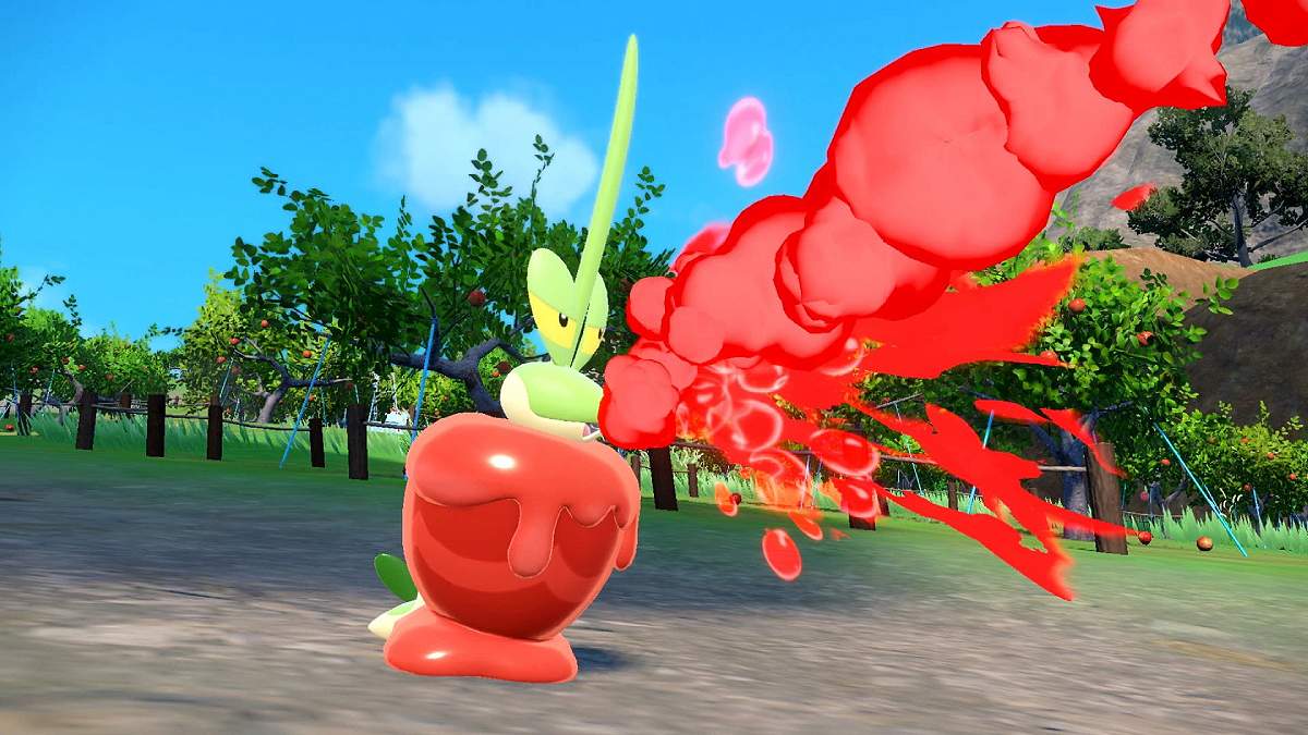 Dipplin using Syrup Bomb in Pokemon Scarlet