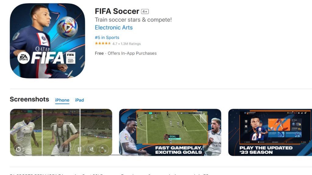 FIFA Soccer Mobile App EA FC Sports