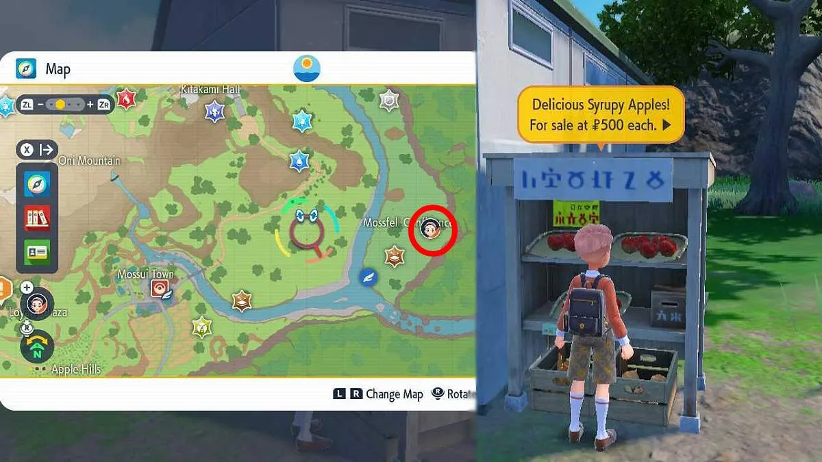 The location of Syrup Apples in Pokemon Scarlet The Teal Mask