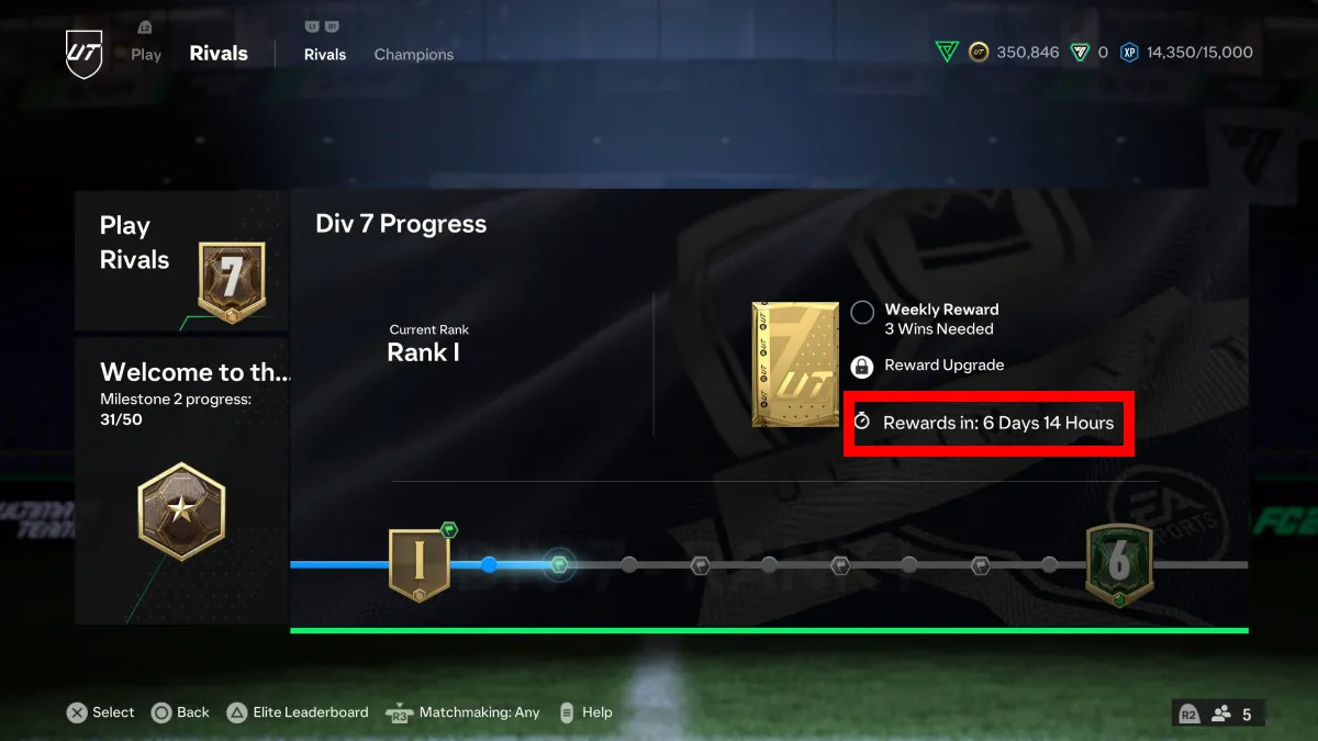 EA FC 24 Division rivals rewards timer