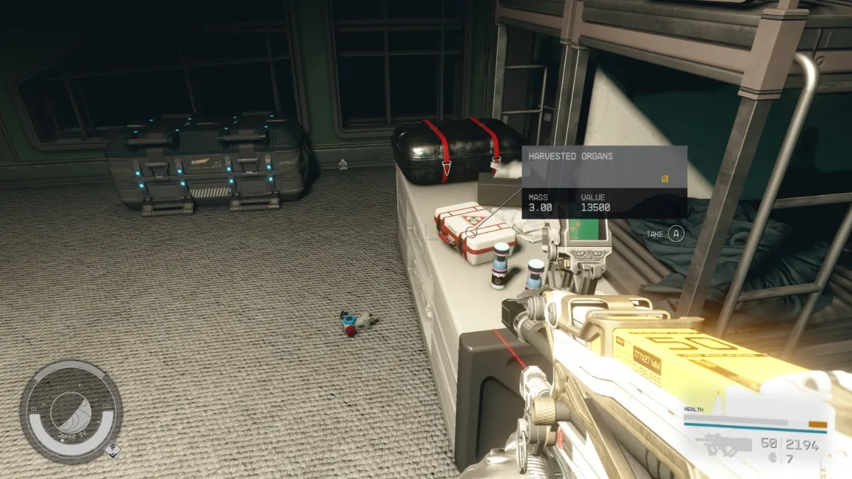 Contraband and Contraband Cache in living quarters in Vulture's Roost in Starfield