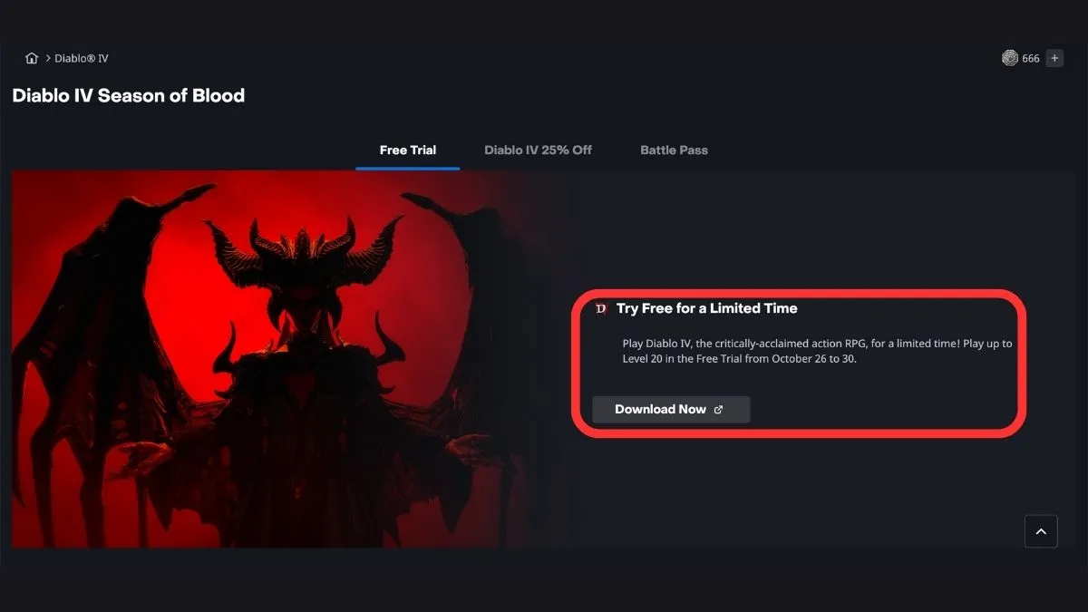 Diablo 4 free trial battle.net