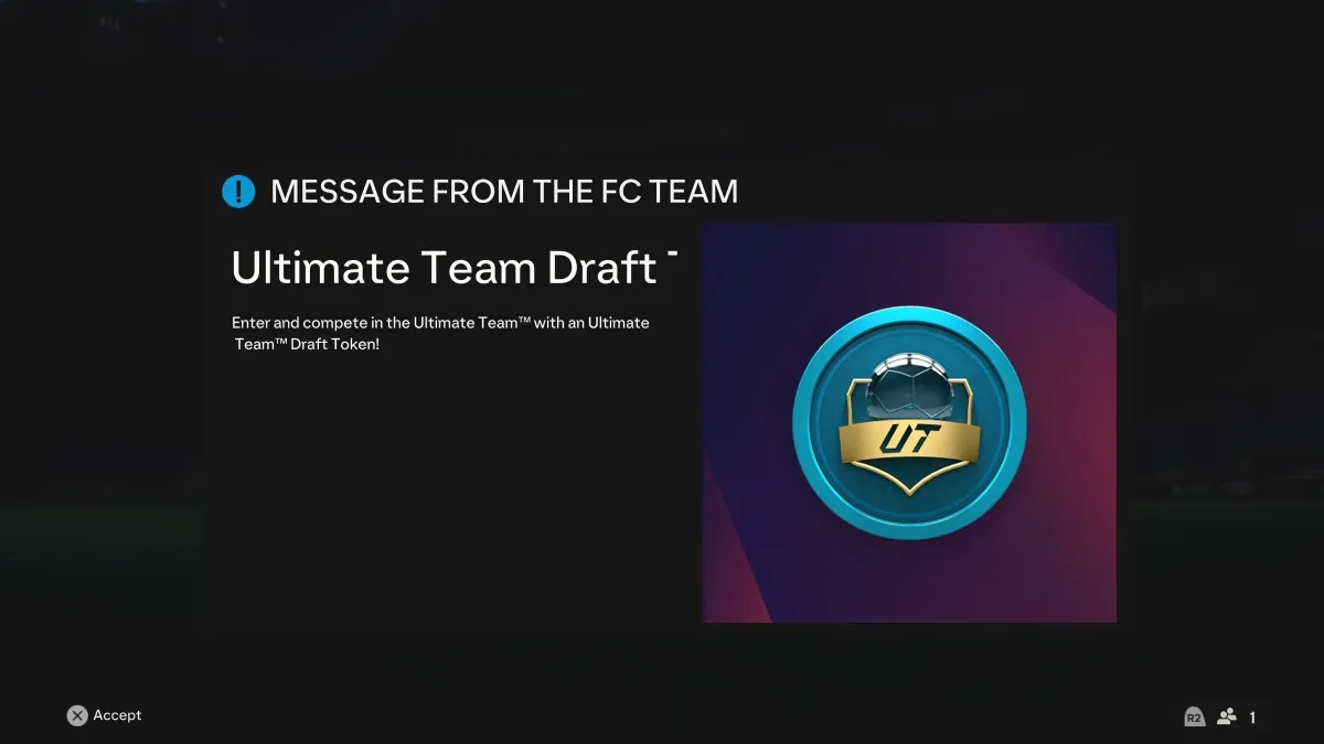 FC 24 Free Draft Token Message