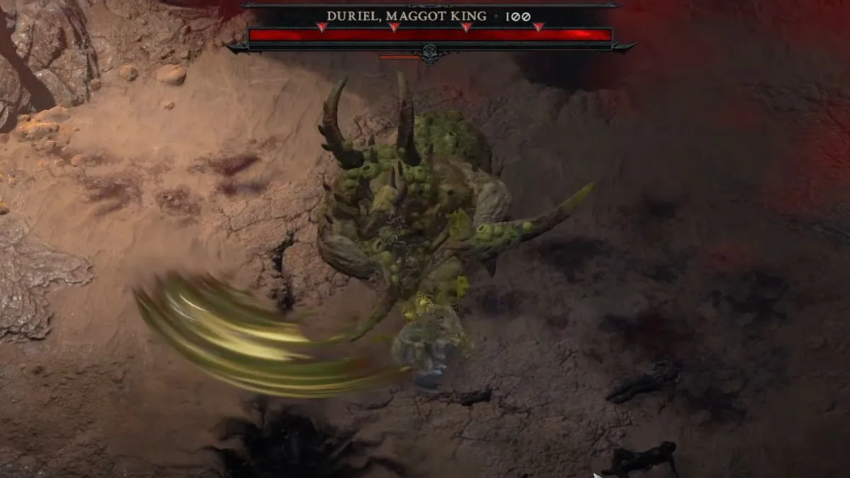 Fighting Duriel endgame boss in Diablo 4 Season 2