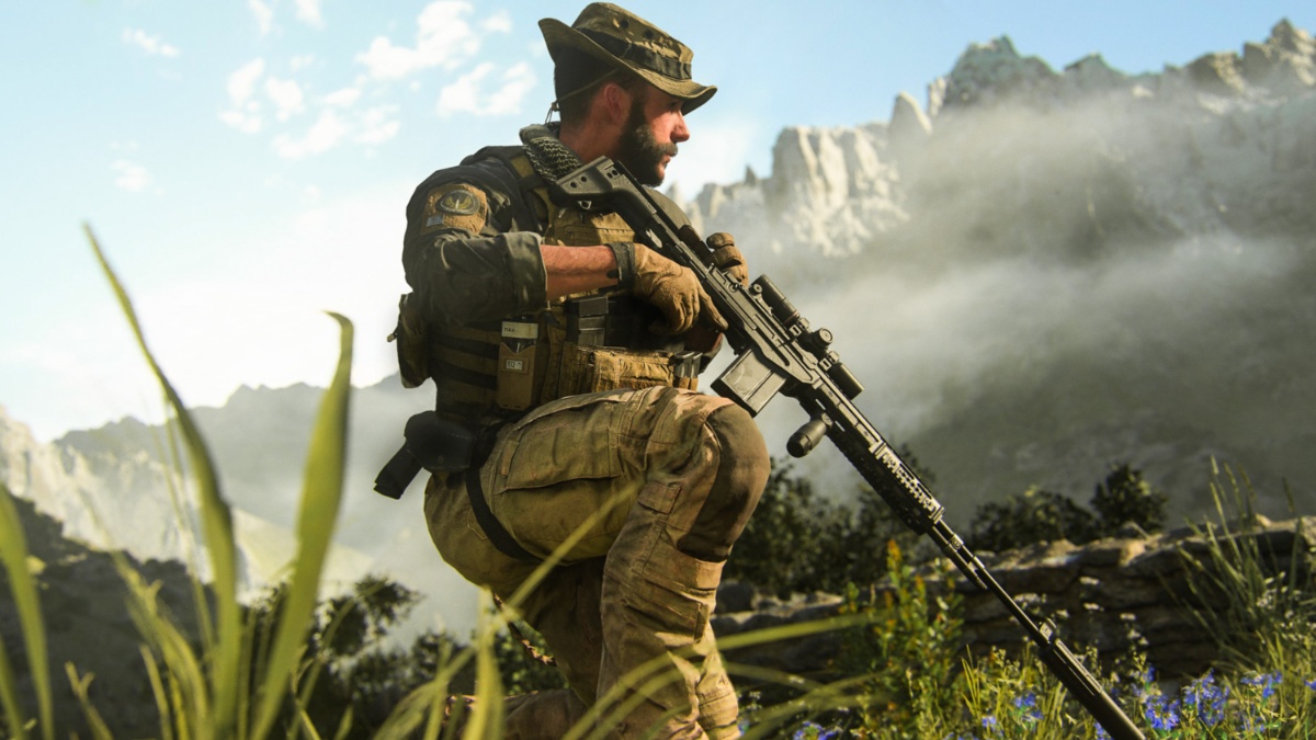 MW3 Captian Price kneeling with weapon outside key art