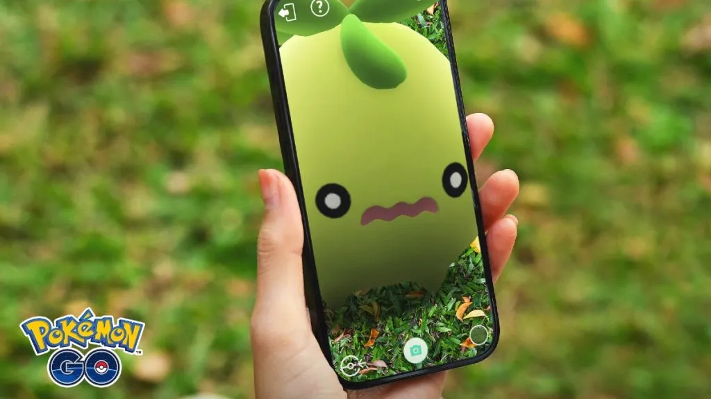 Smoliv on a Phone Pokemon GO