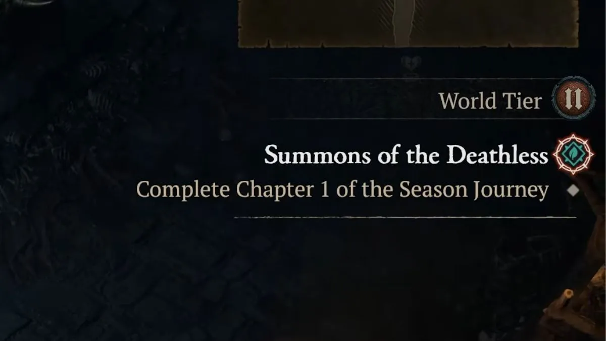 Summons of the Deathless quest log in Diablo 4