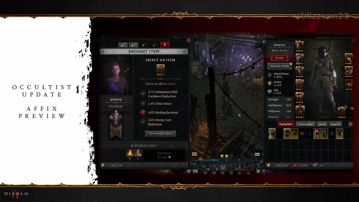 Diablo 4 Occultist Update Affix Preview