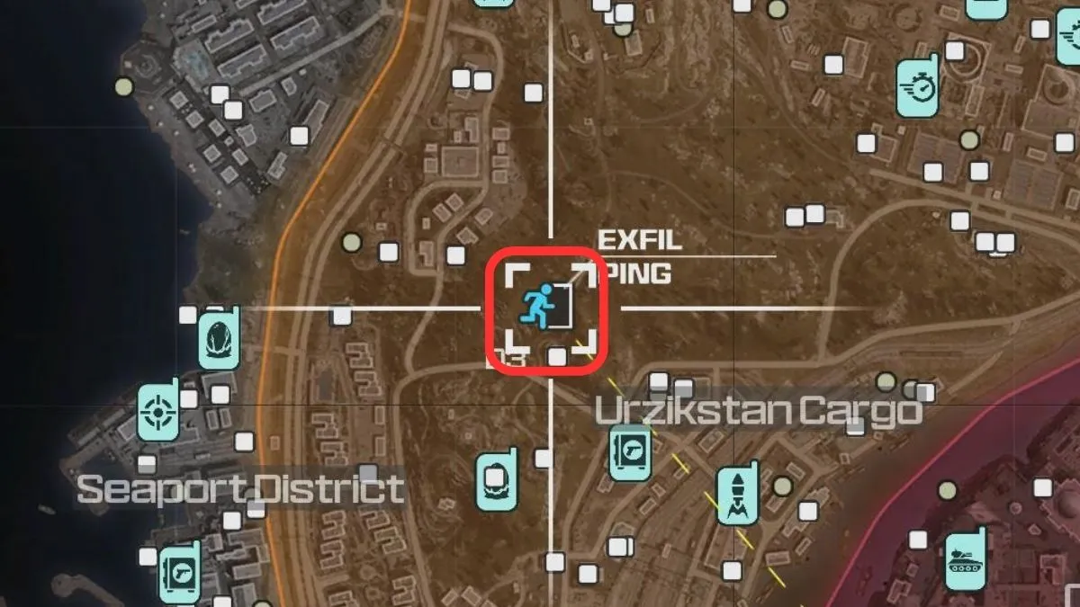 Exfil icon on Tac-Map in MWZ