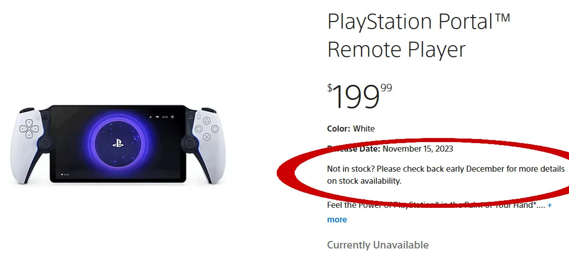 PS Direct Restock for the PlayStation Portal