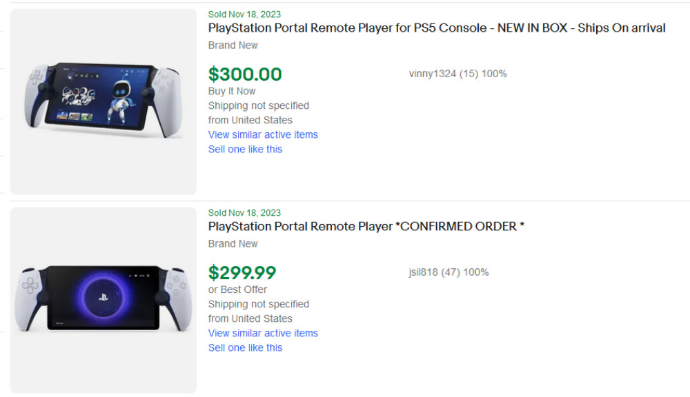 PS Portal Reselling on eBay
