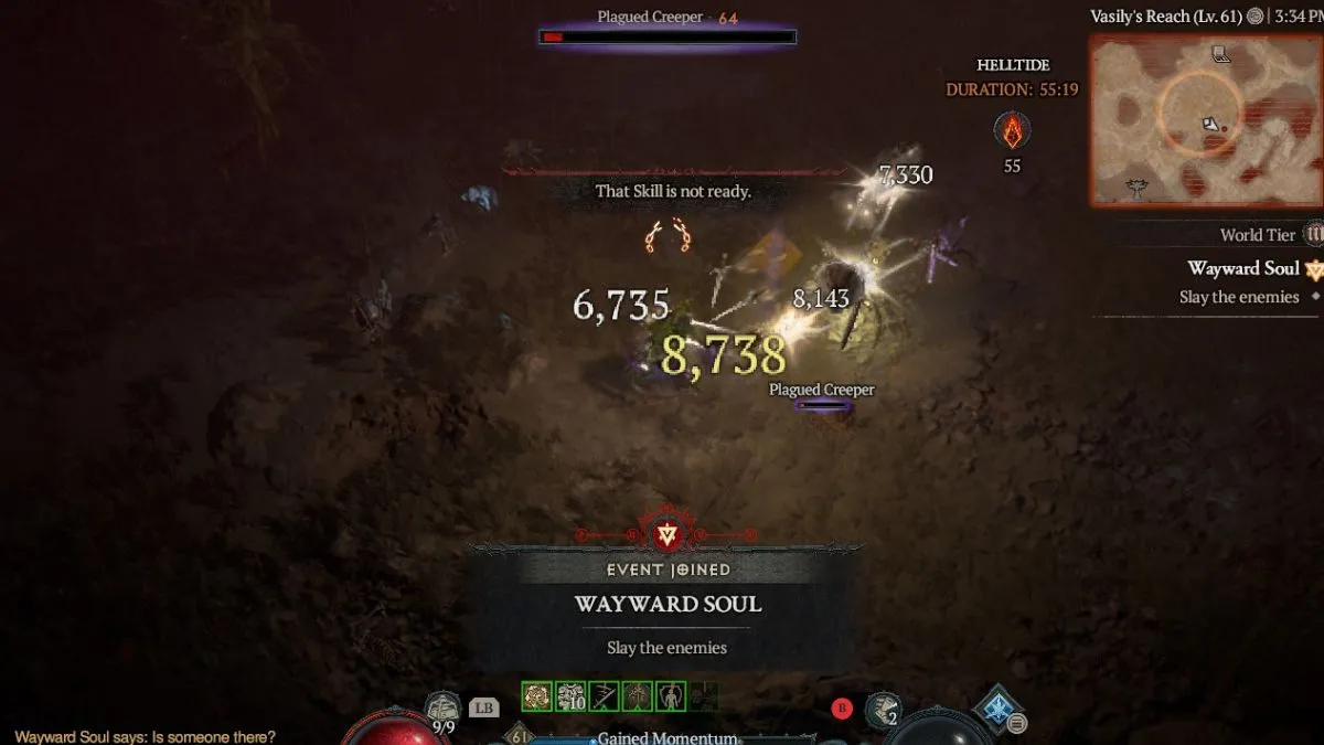 Player joining Wayward Soul World Event during Helltide in Diablo 4