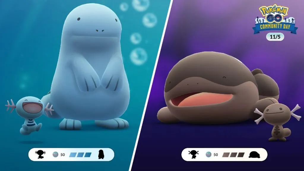 Wooper, Quagsire, Paldean Wooper and Clodsire in Pokemon GO