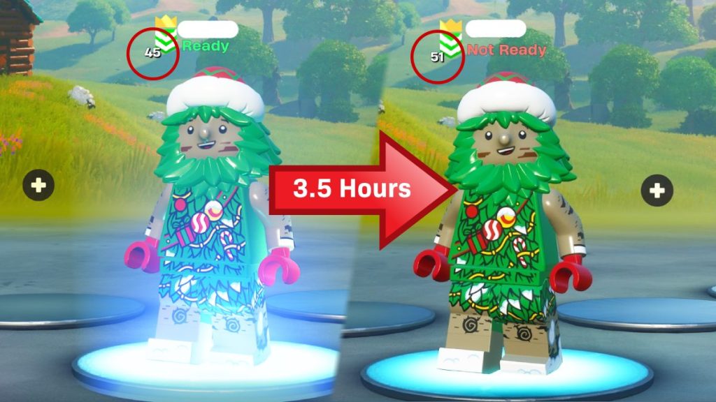 Before and After AFK XP Farming in Fortnite