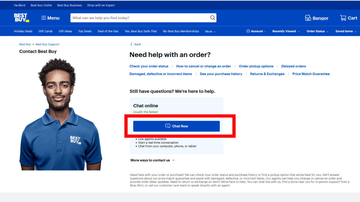 Best Buy Chat option to get PlayStation Portal