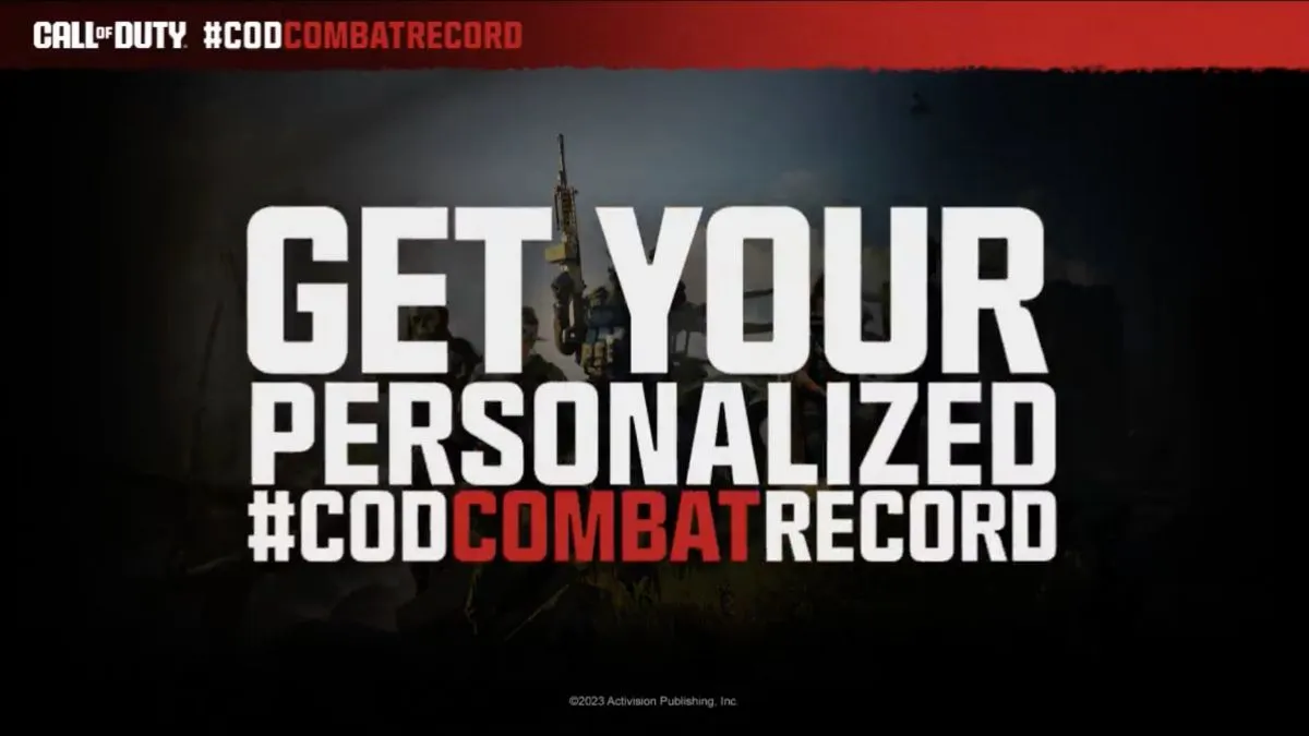 COD Combat Record Twitter title screen