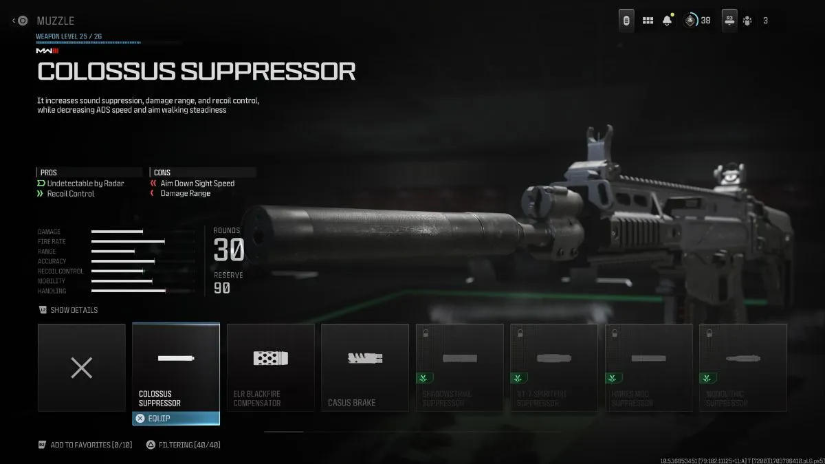 Colossus Suppressor for the MTZ- 556 in the Gunsmith menu in MW3