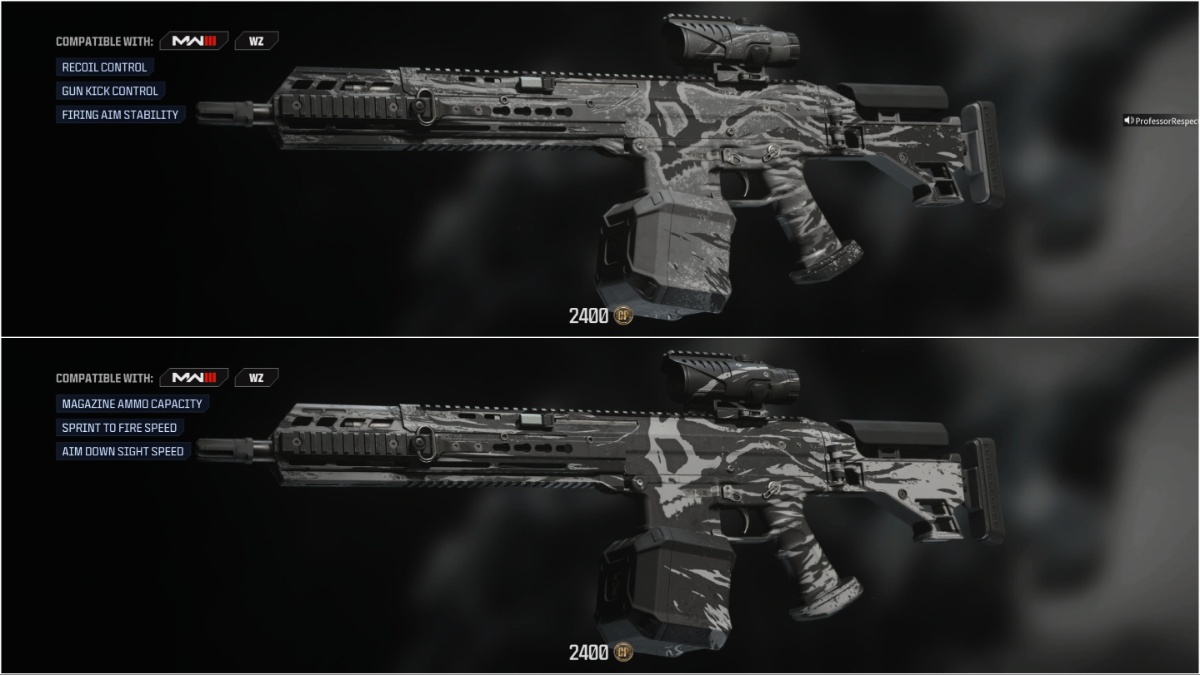 Comparing the Spectral State and Ghostly Viage MCW Blueprints from the Null & Void Bundle in MW3
