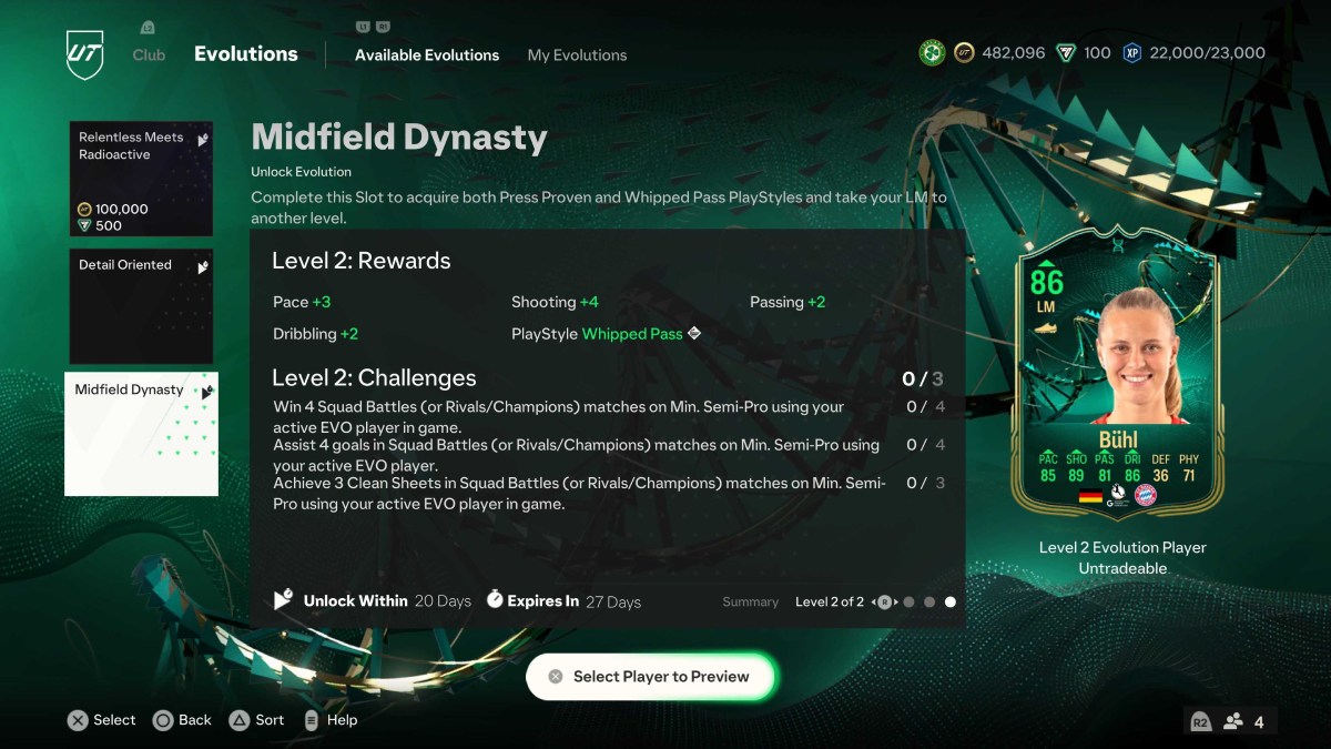 Midfield Dynasty Evolution Challenges