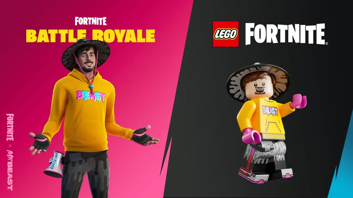 Fornite MrBeast Frosted Skin LEGO variant