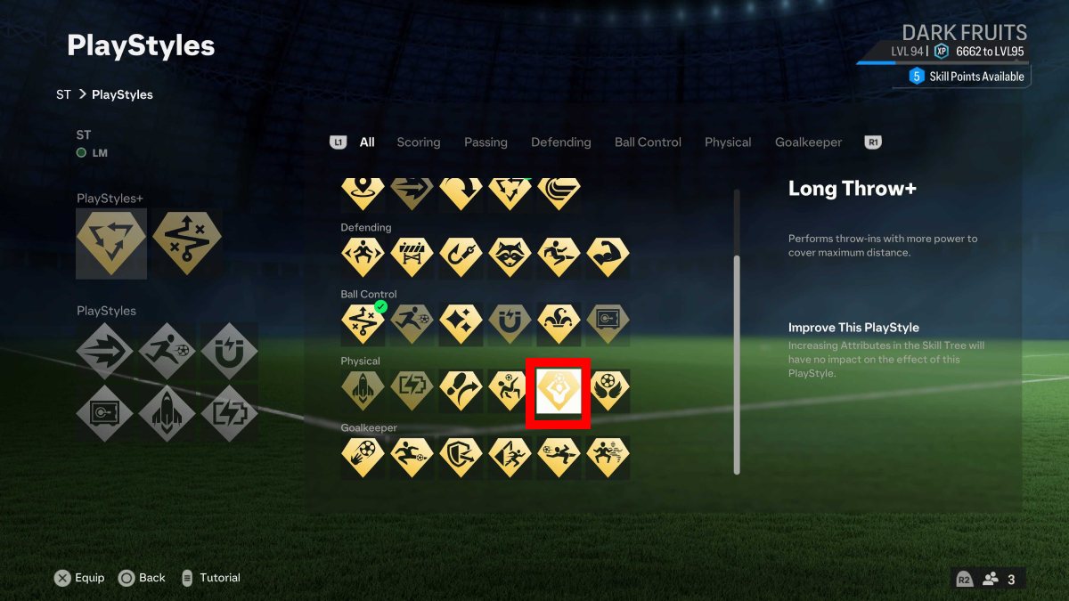 FC 24 Pro Clubs Long Throw PlayStyle+