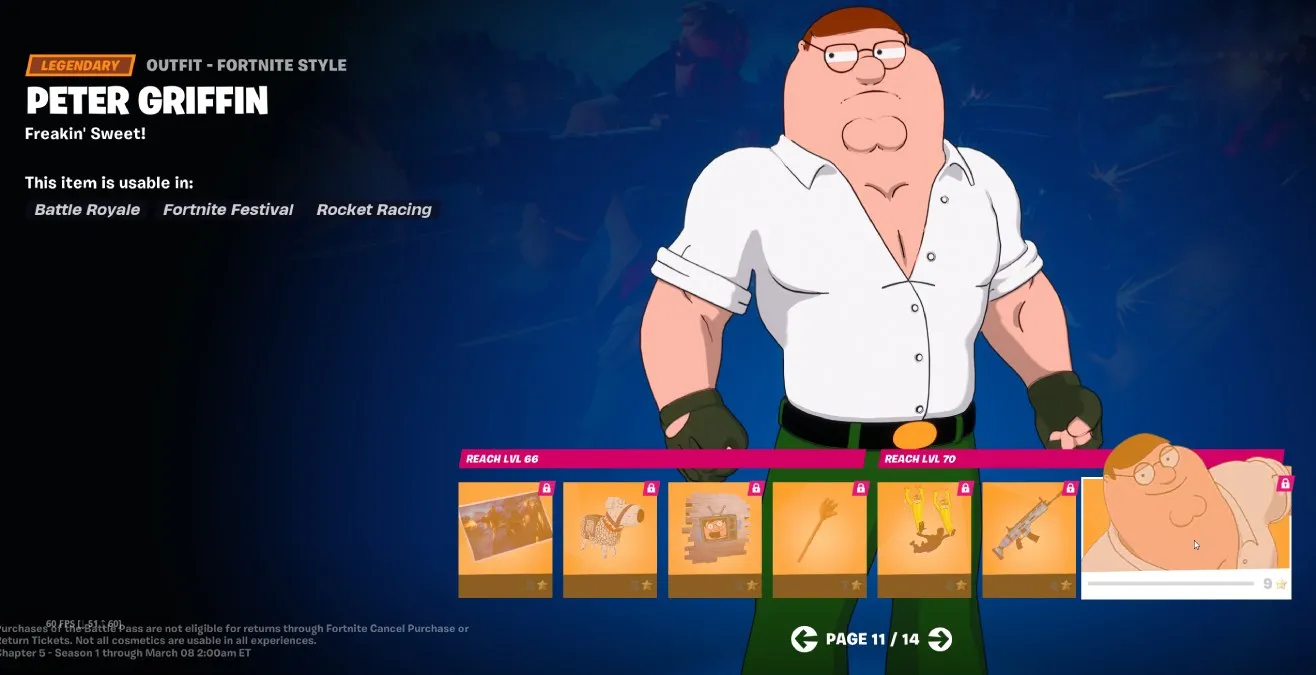 Peter Griffin in Fortnite Battle Pass