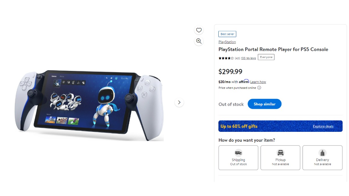 PlayStation Portal Walmart Product Page