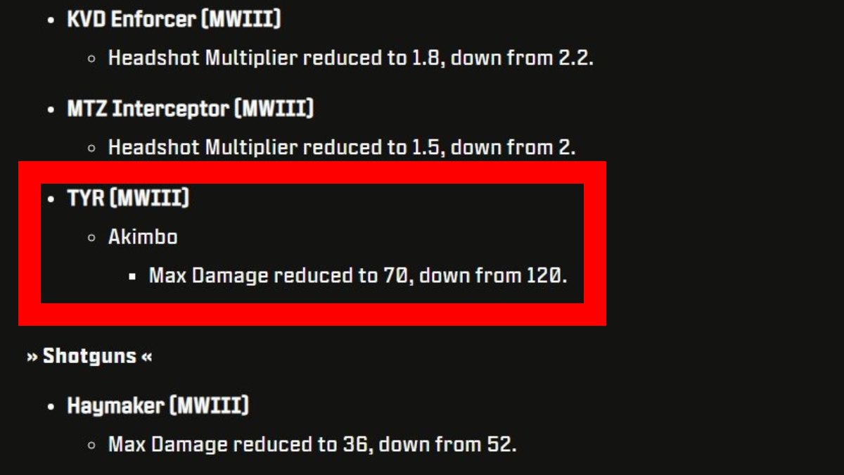 Warzone TYR Nerf but not to snake shot ammo