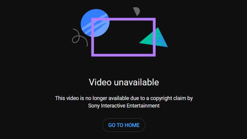 YouTube Sony Interactive Entertainment Copyright Strike