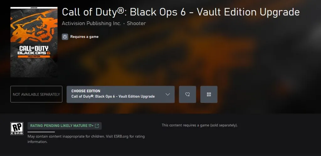 black ops 6 vault edition xbox price