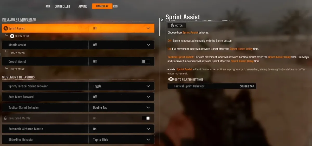 Intelligent Movement Settings in Black Ops 6