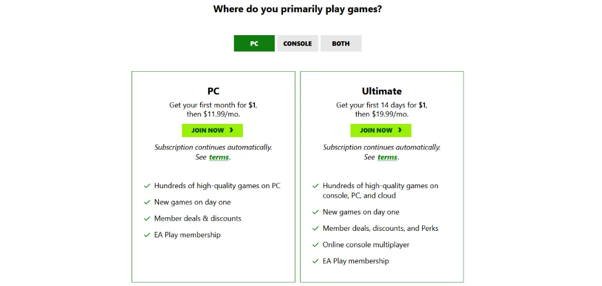 Xbox Game Pass $1 Offer