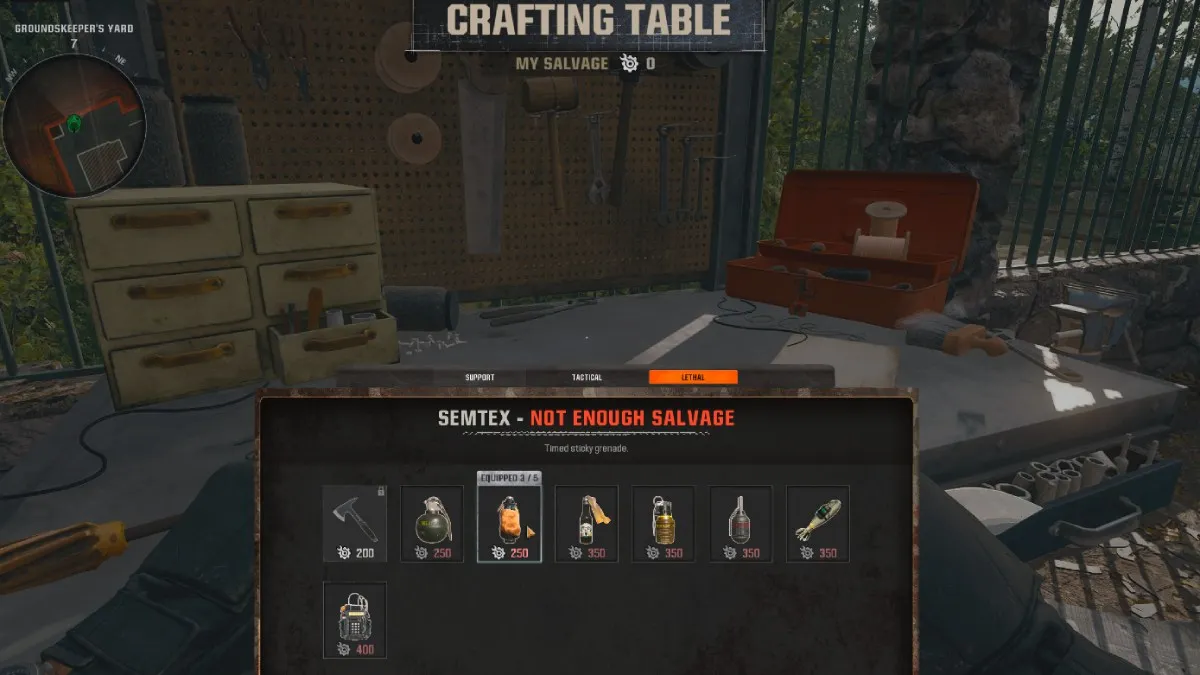 Crafting Semtex at Crafting Table Black Ops 6