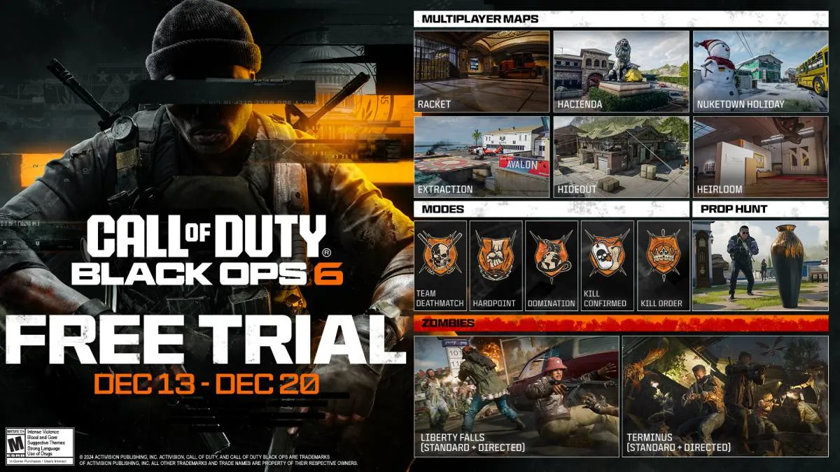 Black Ops 6 Free Trial Modes and Maps